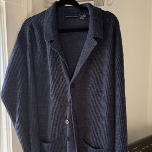 Northern Isles Men's Navy Ribbed Cardigan